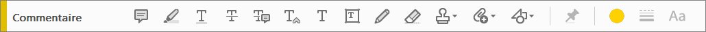 Barre d’outils Commentaire dans Acrobat