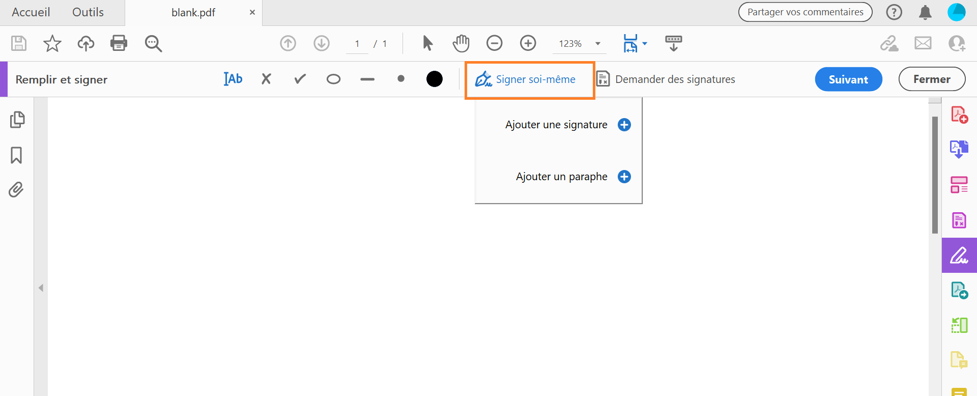 Ajouter une signature ou un paraphe
