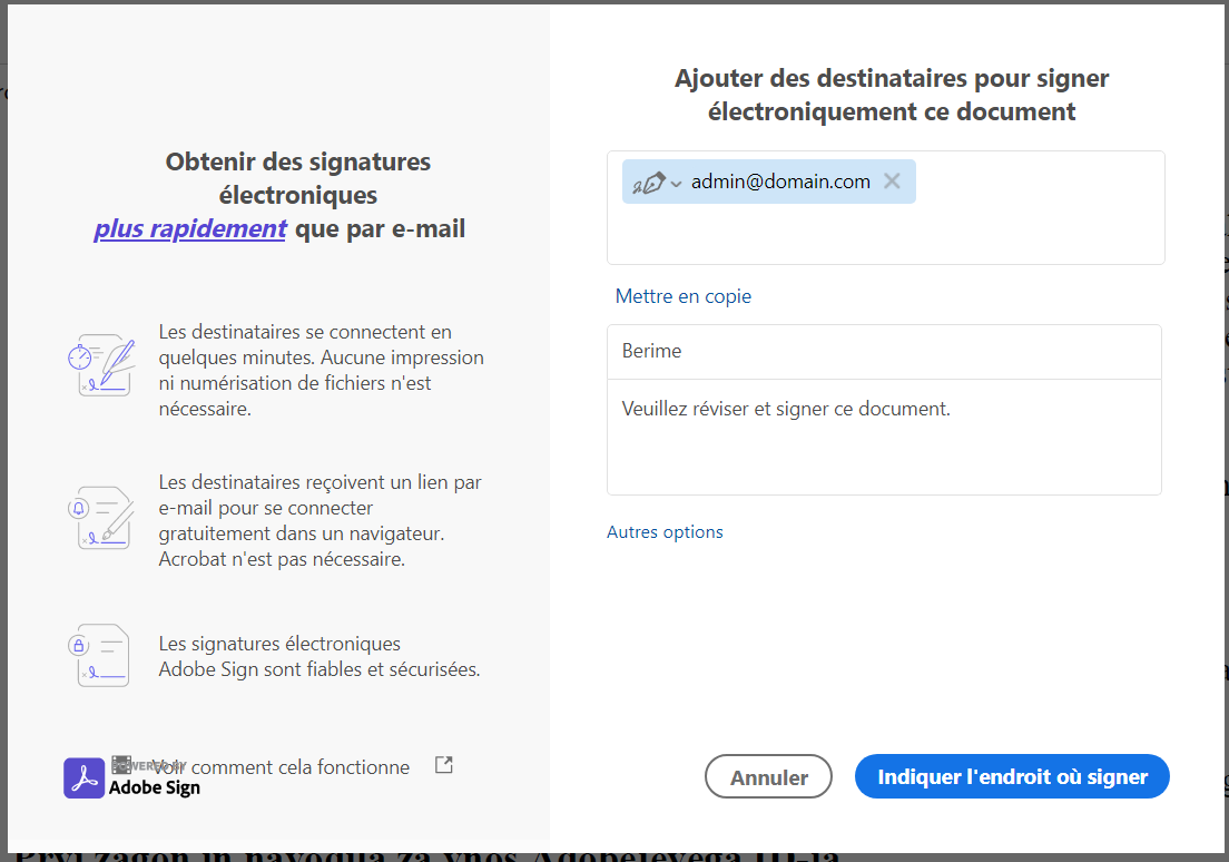 Ajouter Cc, Objet, Détails du message