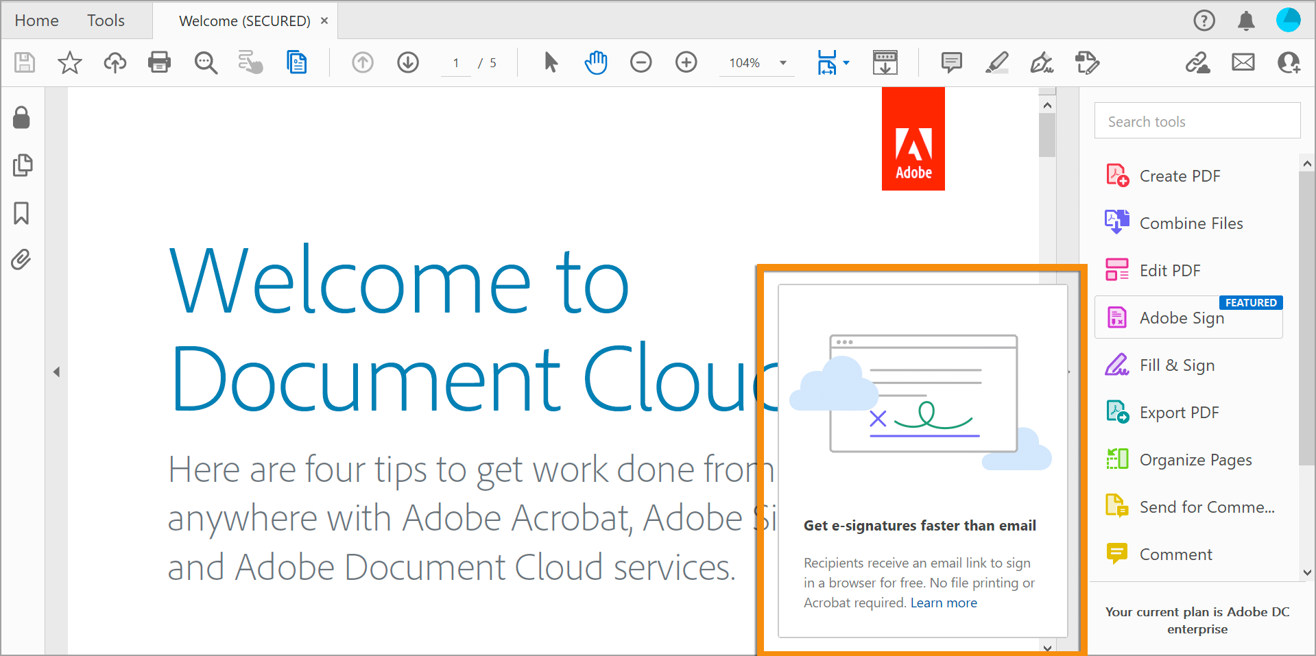 Invitation visuelle Demander une signature