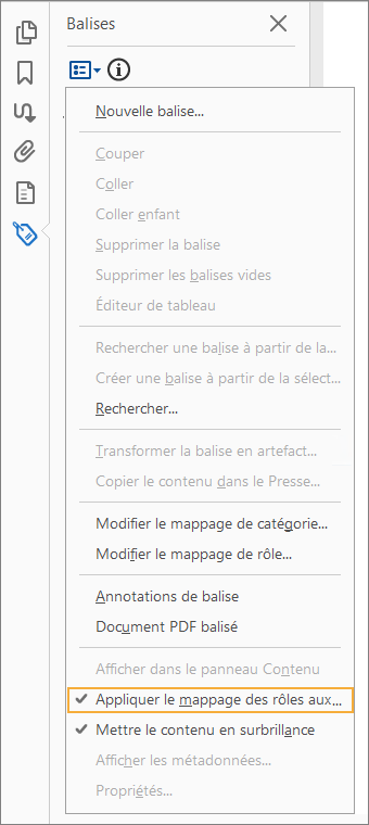 Appliquer le mappage de rôle aux balises