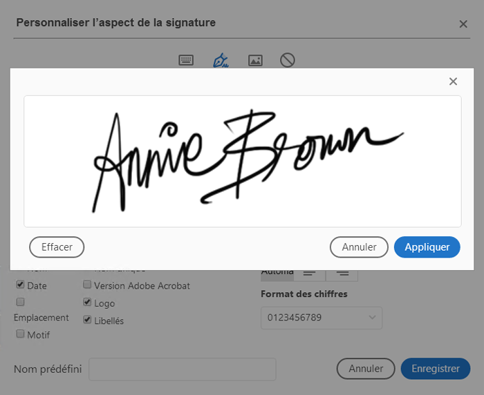 Tracer votre signature
