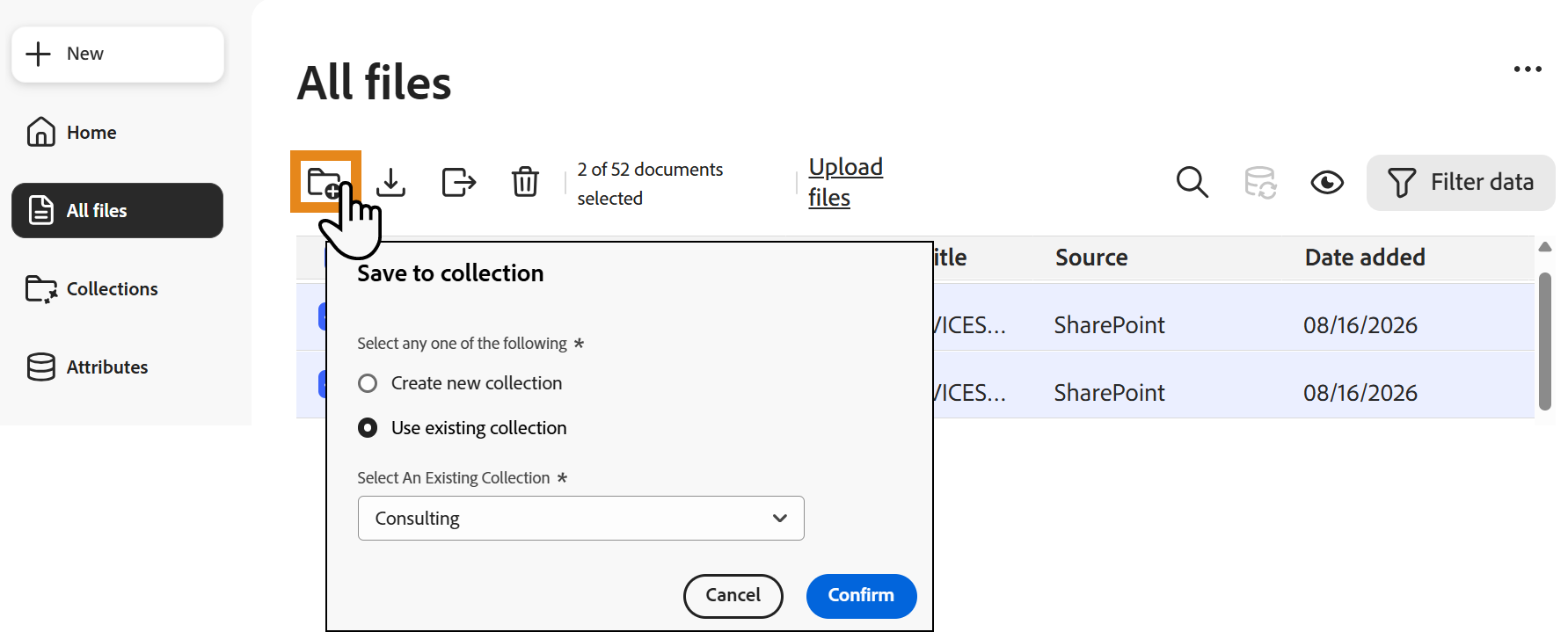 Page Collections avec le défi Enregistrer dans la collection affiché.