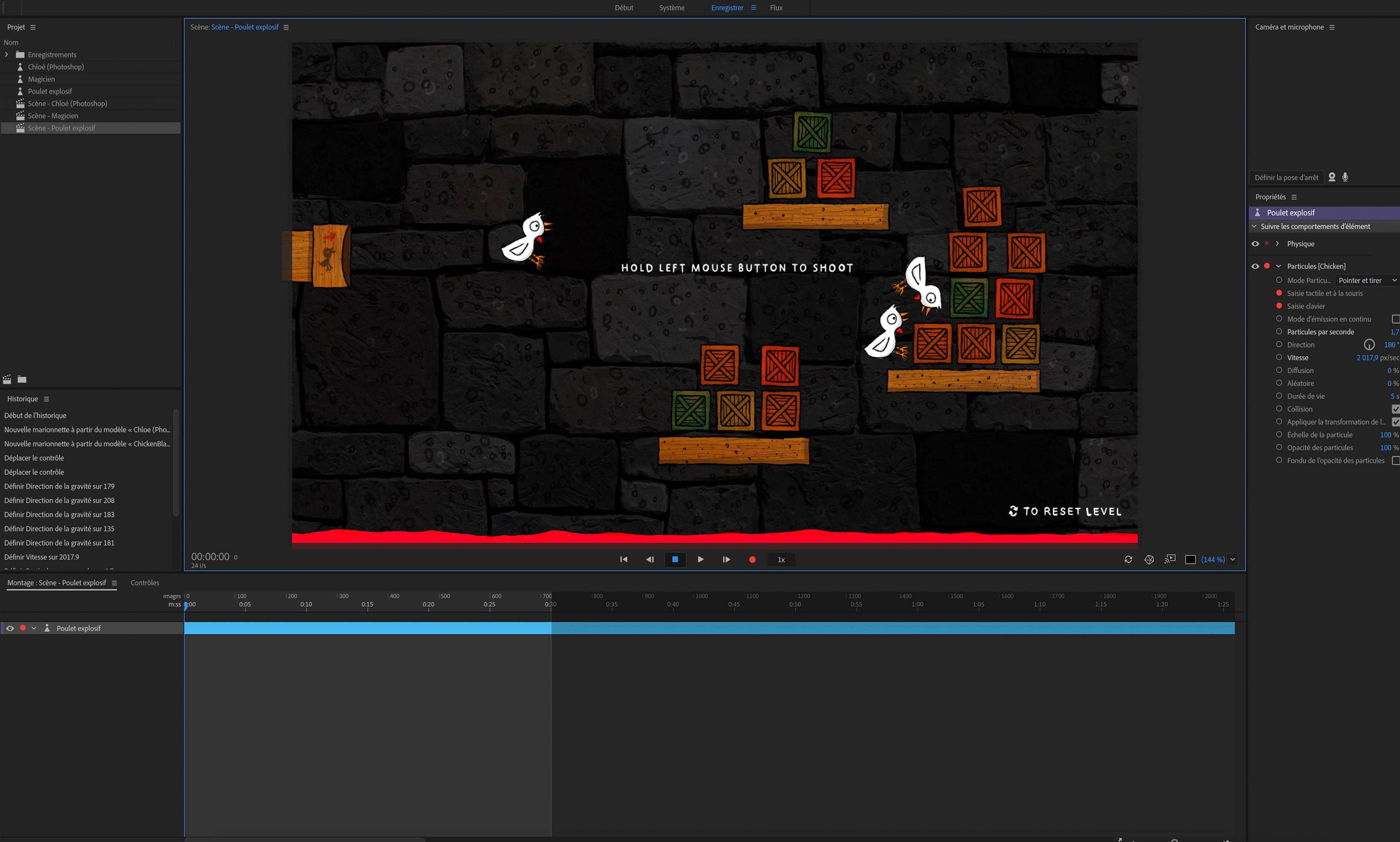 Collision de particules dans un projet