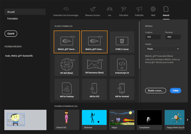 Type de document WebGL-glTF