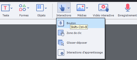 Ajouter des boutons interactifs aux projets Adobe Captivate