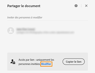 Cliquez sur modifier et ajustez les paramètres des liens 