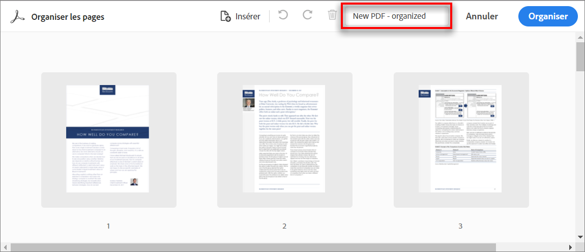 Comment organiser les pages d’un document PDF en ligne