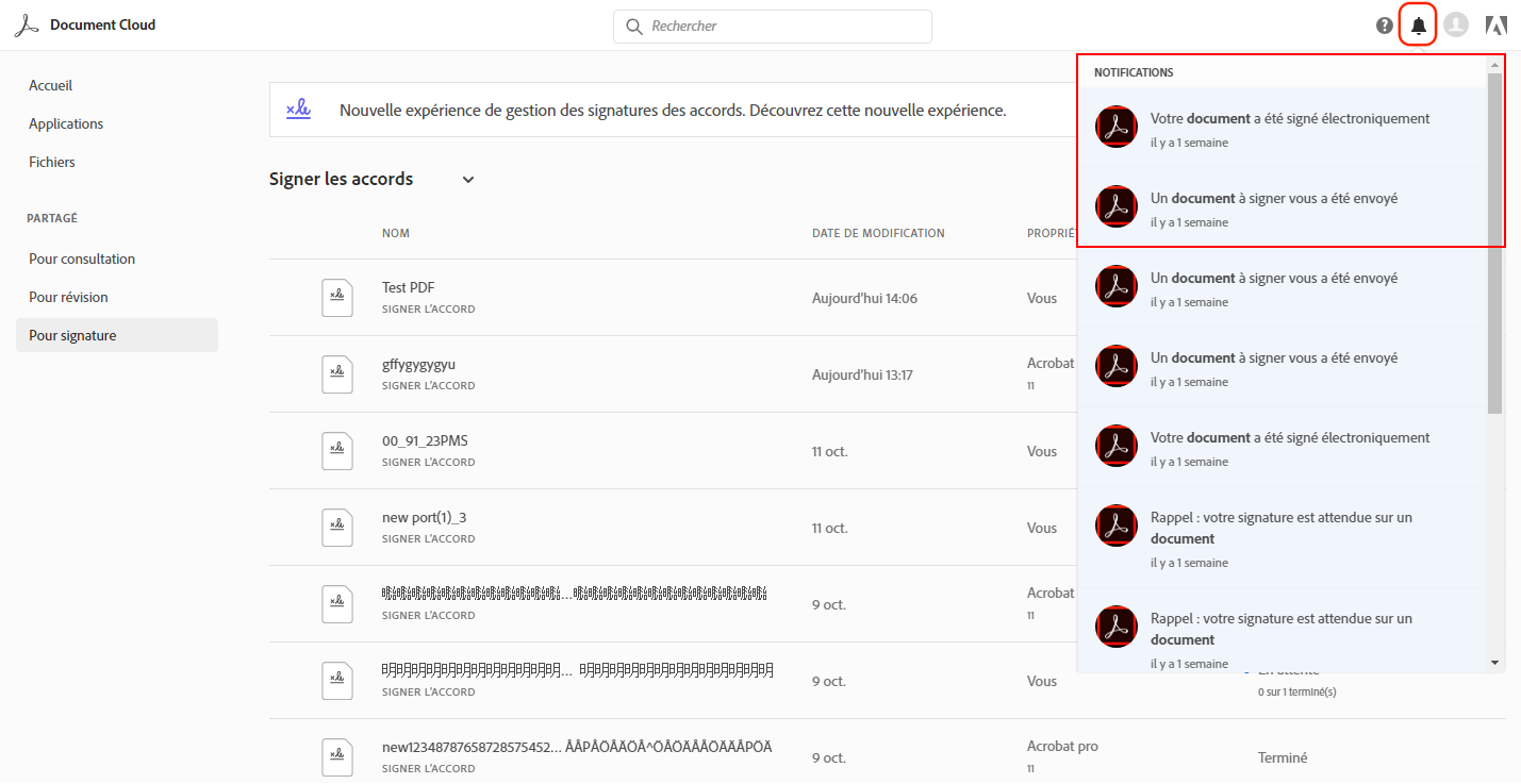 Nouvel environnement Envoyer pour signature dans Adobe Document Cloud Nouvel environnement Envoyer pour signature dans Adobe Document Cloud