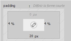 Définition des marges intérieures des trois côtés.