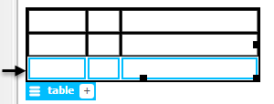 Sélection d’une ligne de tableau Sélection d’une ligne du tableau en mode En direct