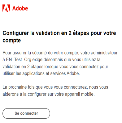 Inscription à la validation en 2 étapes