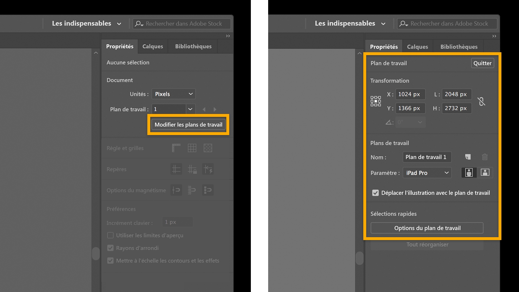 Création d’un document dans Illustrator
