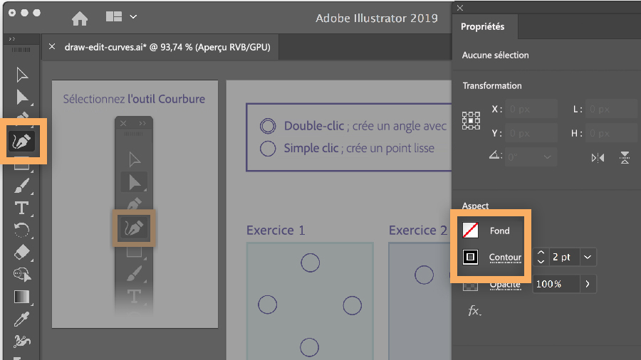 Tracé Et Modification De Courbes Dans Illustrator