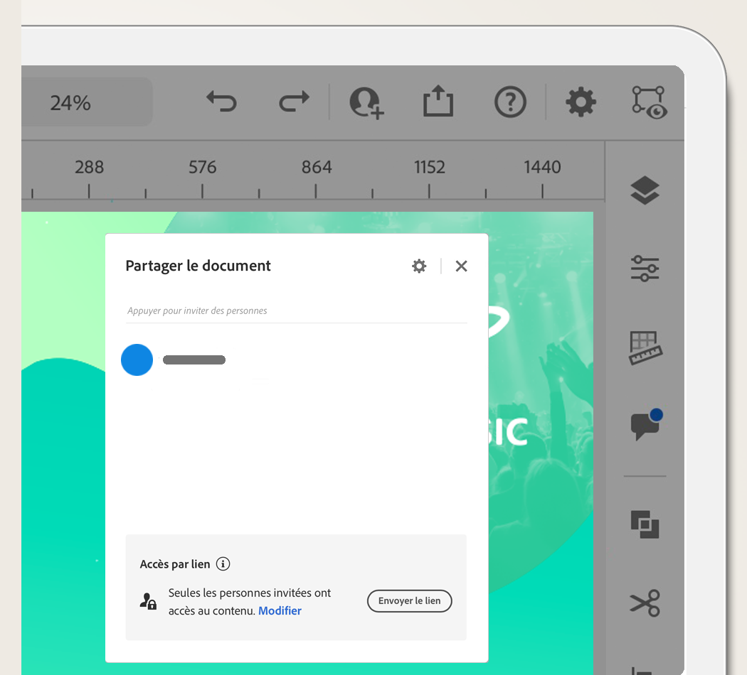 Partage d’un lien pour commenter un document