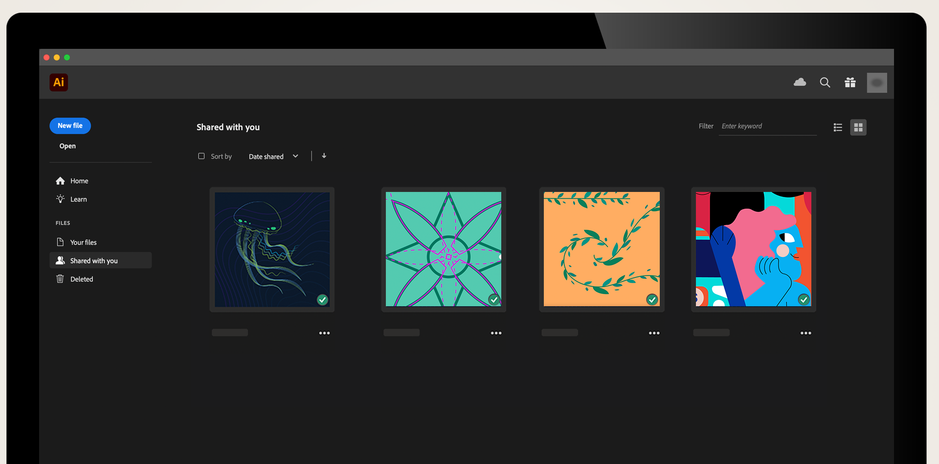 Collaboration sur des documents en ligne Illustrator