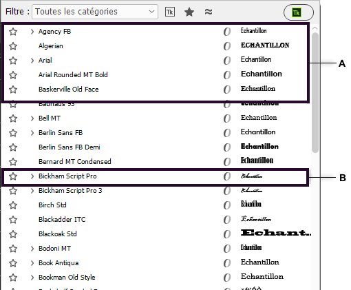 Installation et utilisation de polices dans InDesign