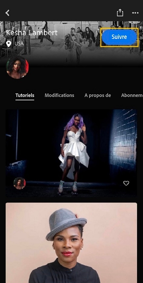 S’abonner à un photographe dans Lightroom