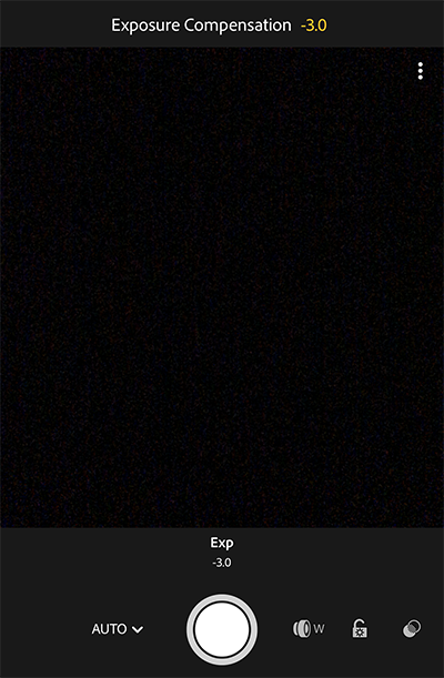 Définition de la compensation d’exposition dans Adobe Photoshop Lightroom CC pour mobile iOS