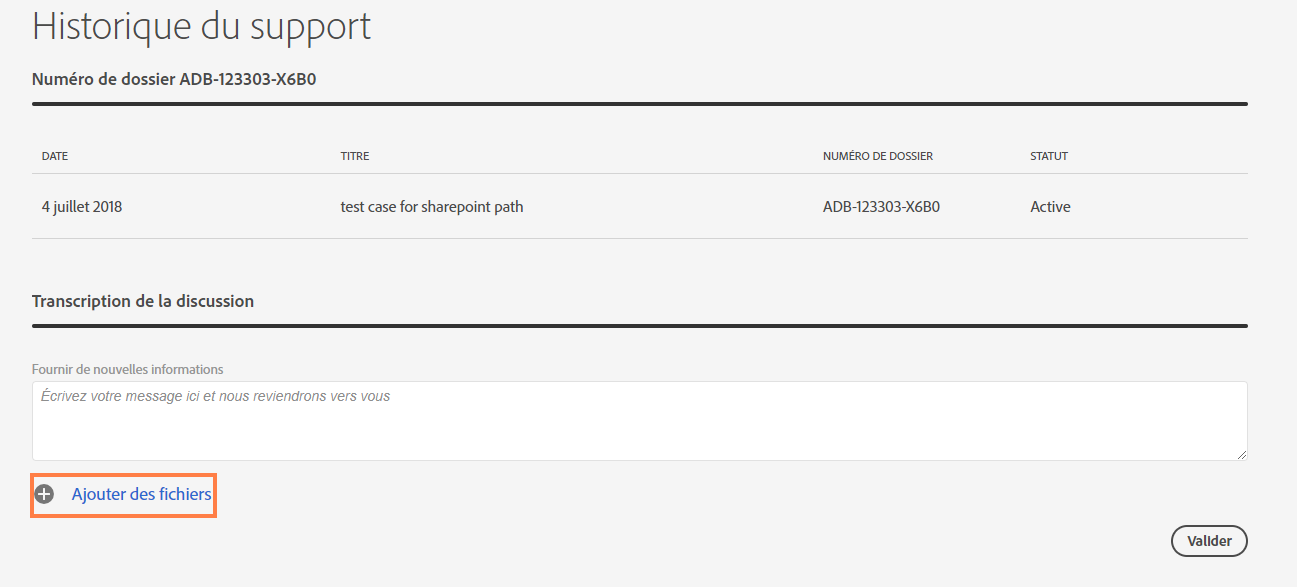 Cliquez sur Ajouter des fichiers