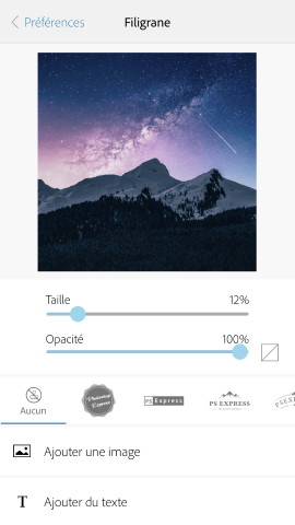 Ajout d’un filigrane