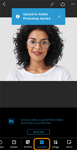 Envoyez votre travail avec toutes vos modifications effectuées vers Photoshop.