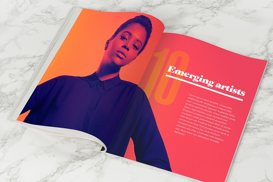 Image avec l’effet de bichromie utilisée dans un magazine