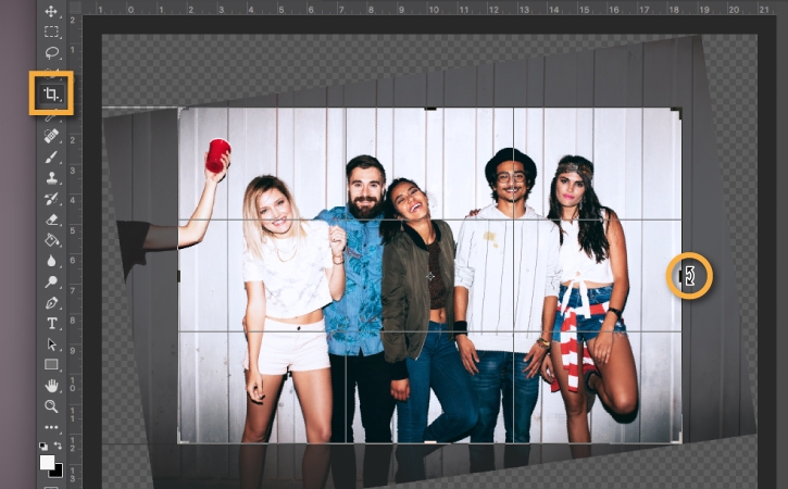 Outil Recadrage utilisé pour redresser la photo