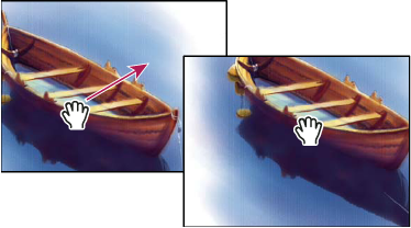 Faites glisser le curseur de l’outil Main Faites glisser le curseur de l’outil Main dans Photoshop