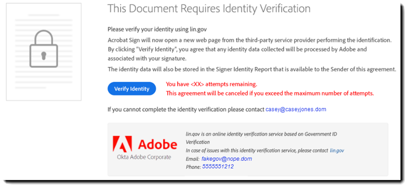 Message d’authentification du destinataire