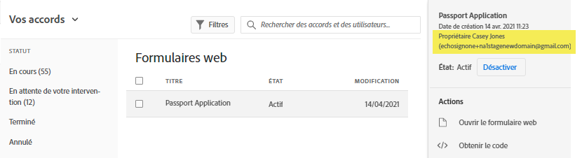 Propriété identifiée sur un modèle