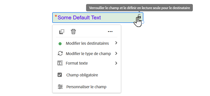 Verrouillage d’une valeur par défaut