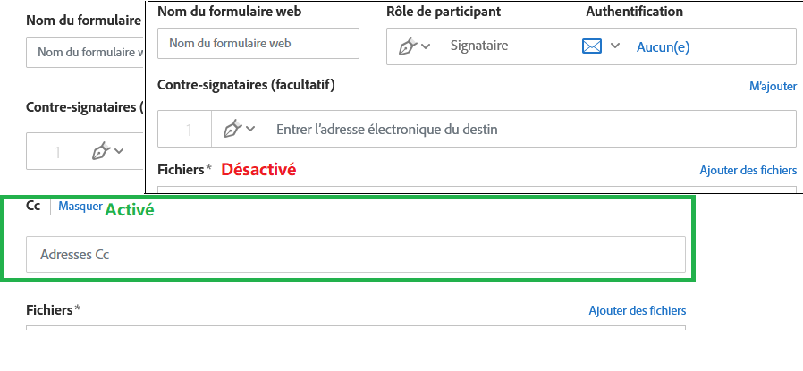 Autoriser les Cc dans un formulaire web