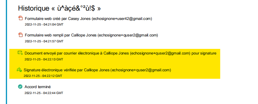 Rapport d’audit de vérification d’e-mail activée