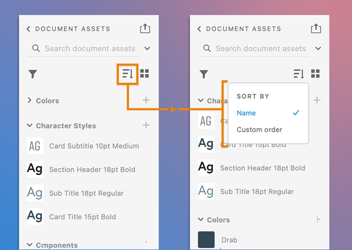 Affichage et tri des actifs