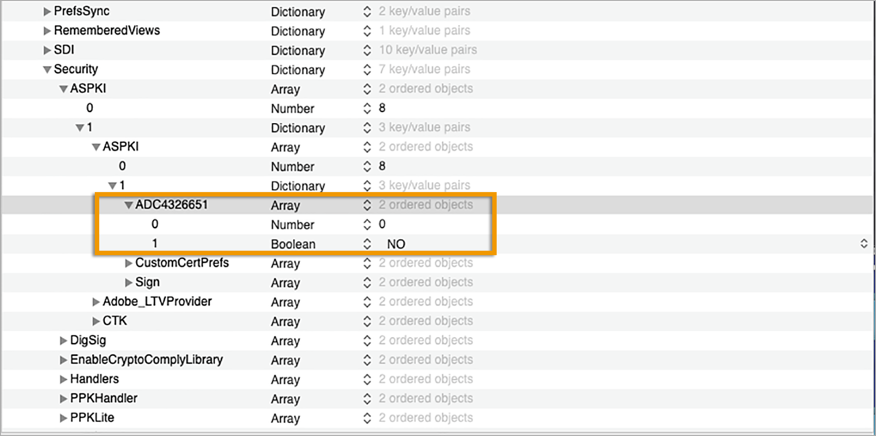 העדפת plist