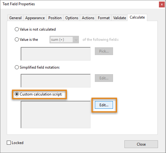 Custom calculation script  Custom calculation script