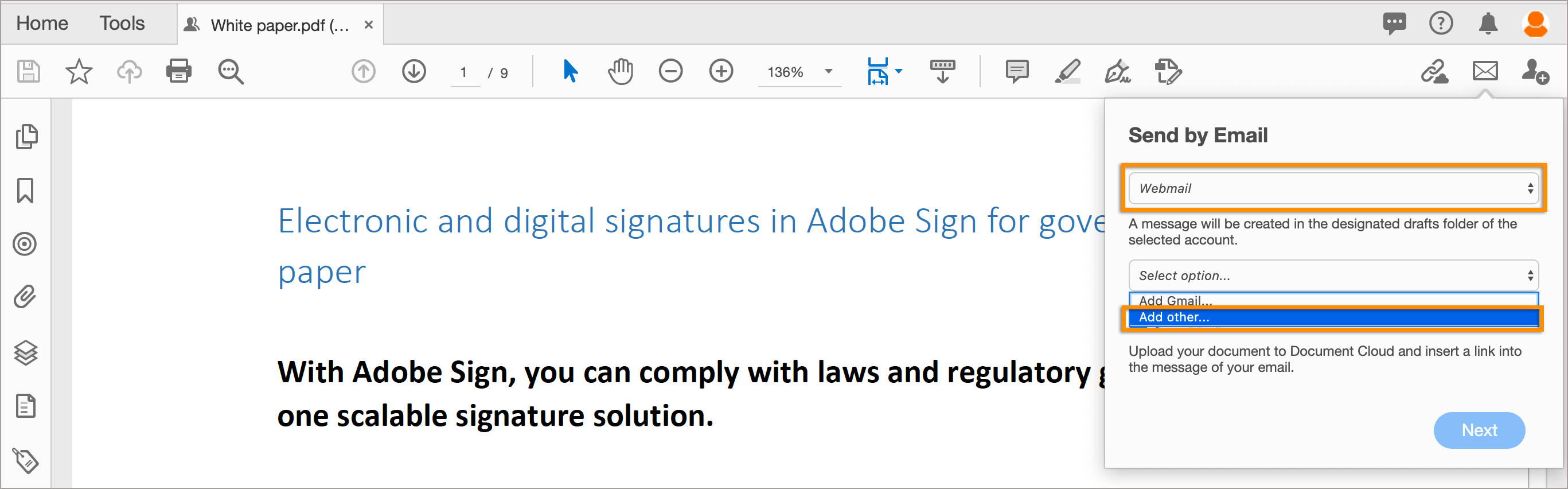 הוספת דואר אינטרנט אחר