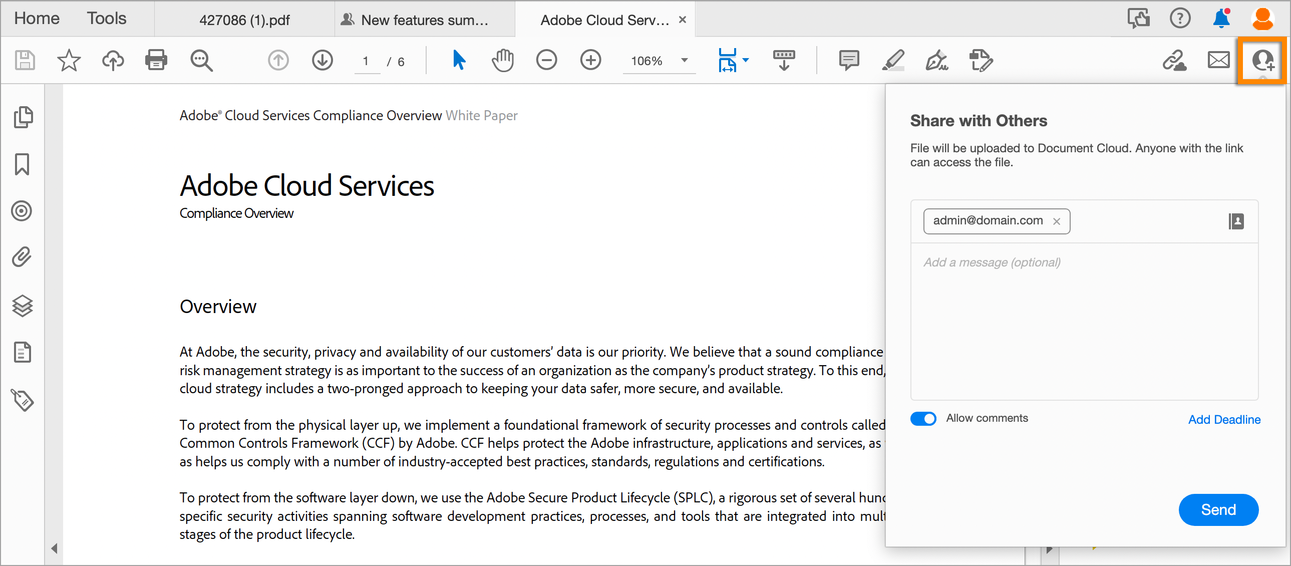 הזמנת אנשים לצפייה או לכתיבת הערות