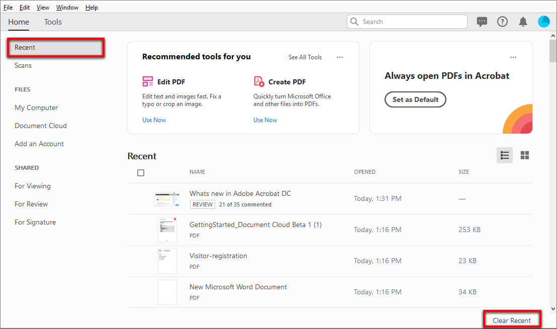 מחיקת קבצים מהזמן האחרון