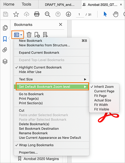 Set Default Bookmark Zoom Level Set Default Bookmark Zoom Level