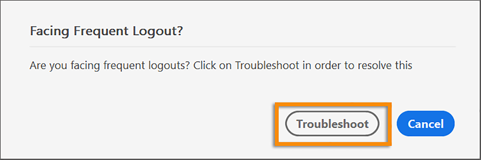 תיבת הדו-שיח Frequent logout