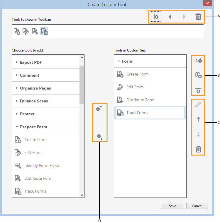 תיבת הדו-שיח Create Custom Tool תיבת הדו-שיח Create Custom Tool