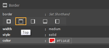 הגדרת צבע גבול בחלק העליון