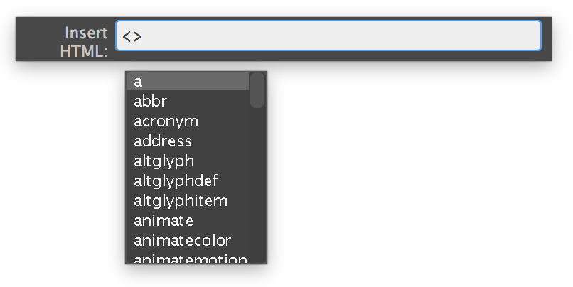 Quick Tag Editor במצב Insert HTML