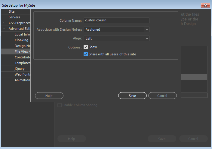 הוספת עמודות מותאמות אישית