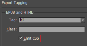 האפשרות Emit CSS