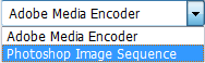 בחרו Photoshop Image Sequence מהתפריט בחרו Photoshop Image Sequence מהתפריט ב- Photoshop