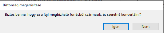 Biztonsági figyelmeztető üzenet
