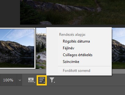 A fényképek gyors rendezése a Camera Raw Filmszalagján